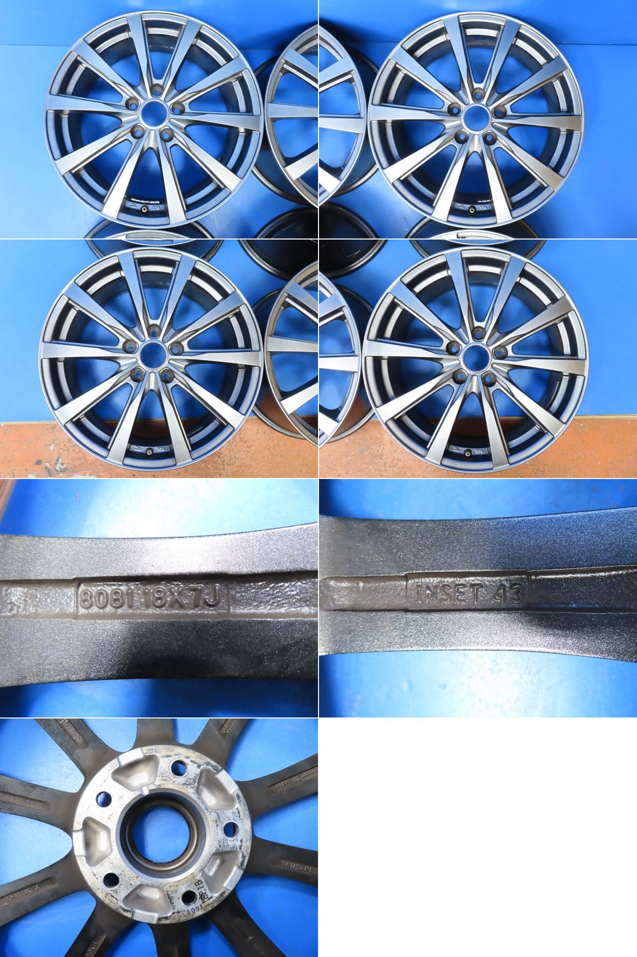 中古良品 YFC GRASS ZX 18インチ 18X7J +43 5穴 PCD114.3 ハブ径約73